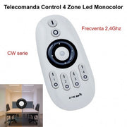 Telecomanda RF 2.4GHz control 4 zone LED CCT monocolor, reglaj intensitate si temperatura culoare
