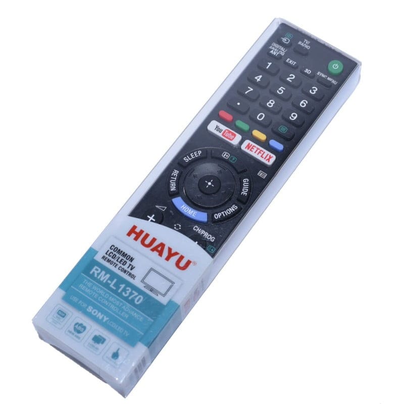 Telecomanda universala pentru TV in ambalaj de protectie transparent, vedere frontala