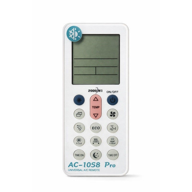 Telecomanda universala aer conditionat, vedere frontala cu butoane tactile si ecran LCD