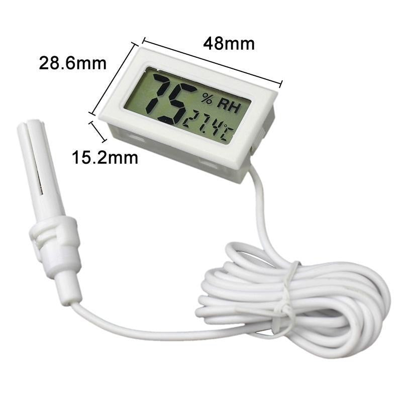 Termometru digital cu higrometru, dimensiuni 48x28.6x15.2mm marcate, display umiditate si temperatura