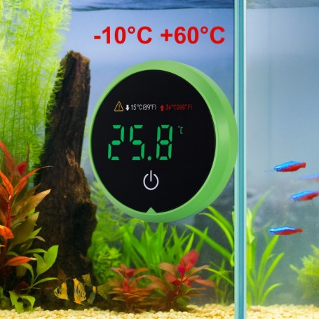 Termometru digital acvariu cu afisaj LED verde, domeniu -10°C +60°C, montaj ventuza pe geam