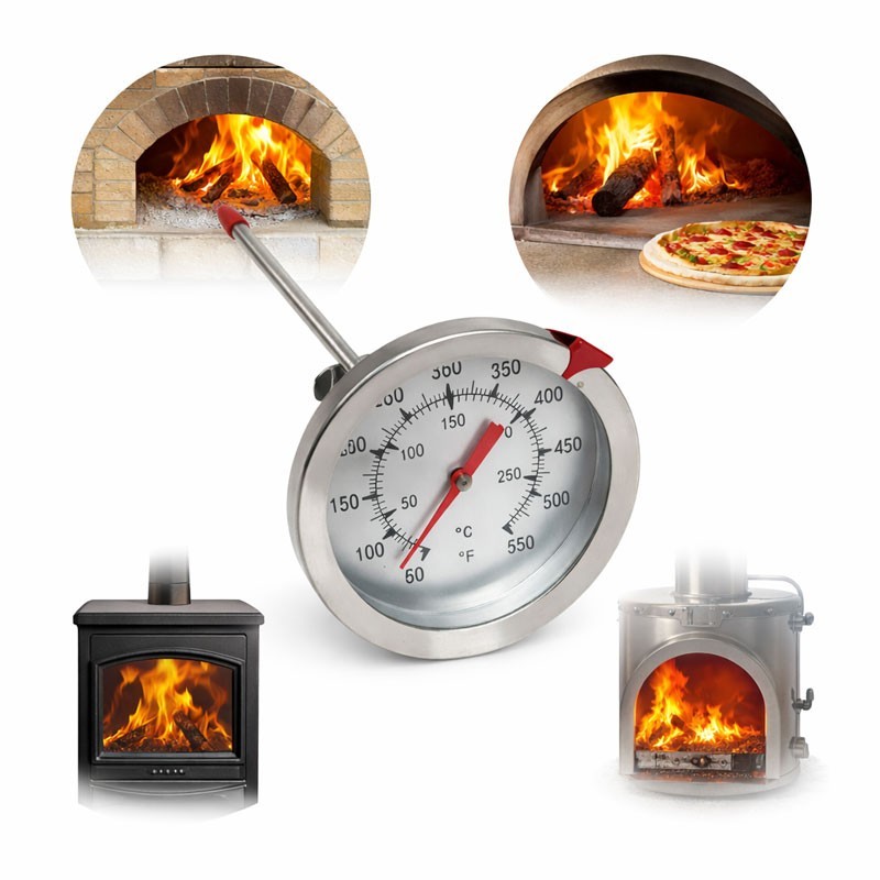 Termometru analog pentru cuptor pe lemne si pizza, rezistent pana la 300°C, compatibil sobe si cazane industriale
