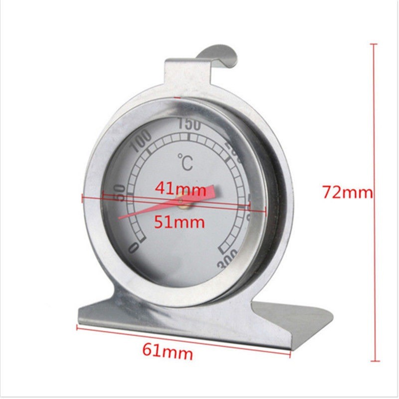 Termometru de cuptor cu dimensiuni indicate: diametru 51mm, inaltime 72mm, latime 61mm