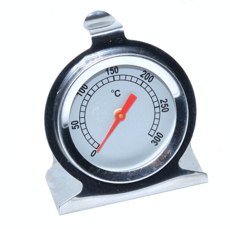 Termometru mecanic de cuptor din otel inoxidabil, scala 0-300°C, ac rosu indicator, suport metalic integrat