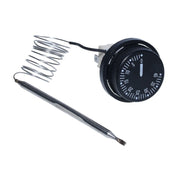 Termostat reglabil capilar inox 0-40°C, 16A/250V, trifazat, cu cadran negru si sonda metalica
