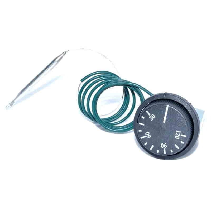 Termostat reglabil cu capilar inox 30-120°C, 16A/250V, cordon 900mm, 3 pini, pentru control precis temperatura