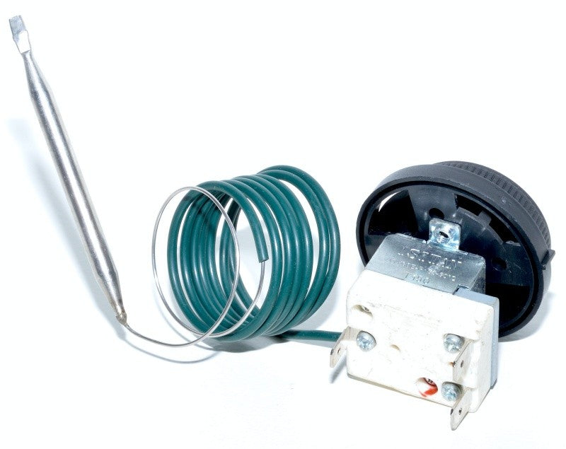 Termostat capilar dezasamblat, corp ceramic cu 3 contacte si capilar verde spiralat