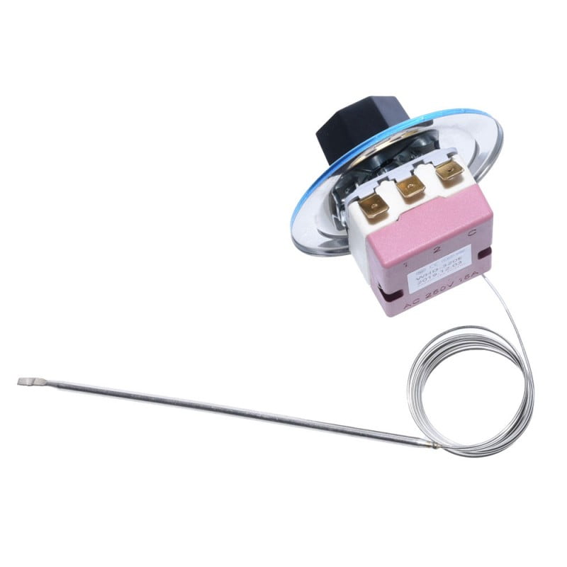 Termostat capilar cu bloc de conexiuni si borne vizibile, 250V 16A, vedere spate