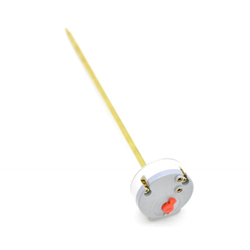Termostat boiler cu sonda metalica si buton de resetare rosu, reglaj 10-80 grade, 250V 16A