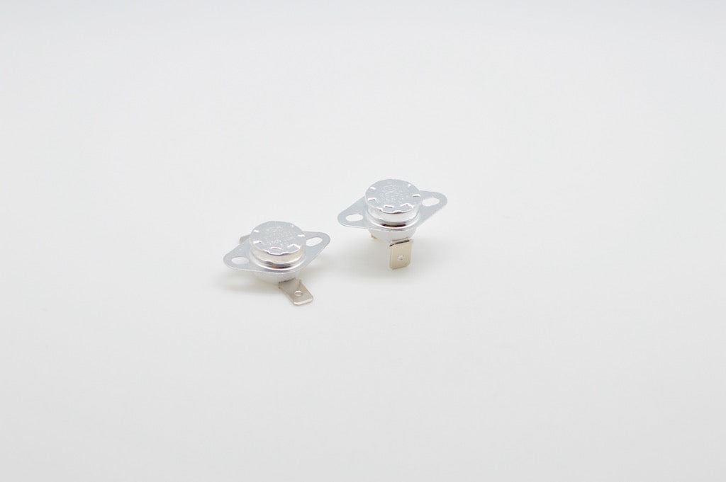 Termostat bimetal pentru protectie termica, set doua bucati, unghi lateral cu terminale vizibile