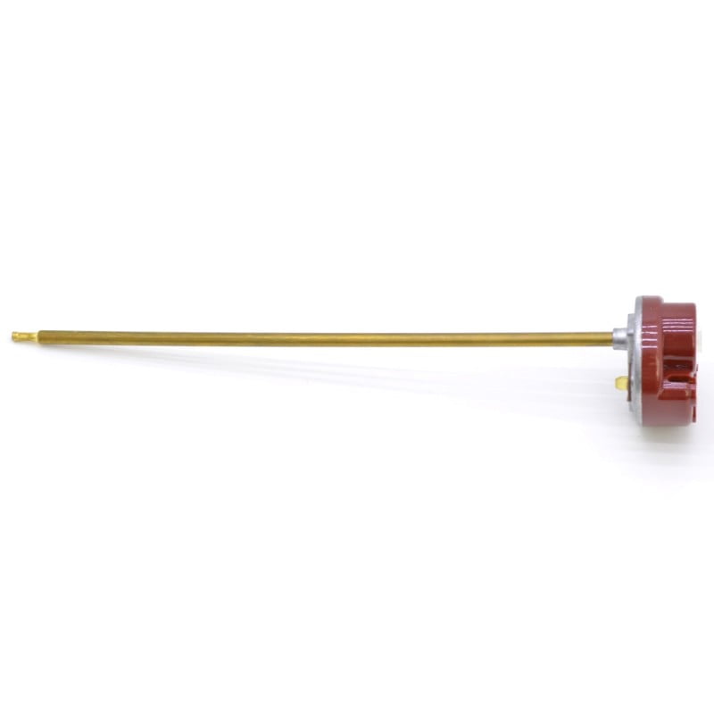 Termostat boiler cu sonda metalica lunga, reglaj 0-80°C, 10A-15A, 100-250V, cap rotativ maro