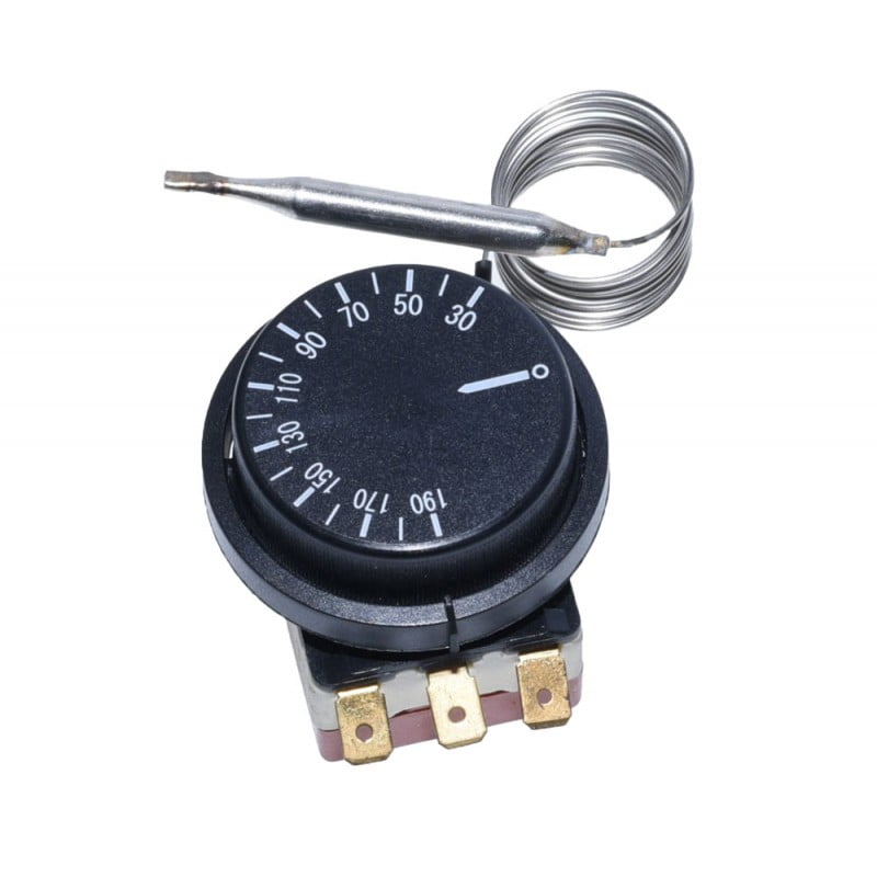 Termostat reglabil capilar inox 30-190°C, 16A, 250V, cu sonda capilara si cadran gradat