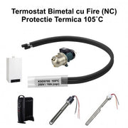 Termostat bimetal KSD9700 NC 105°C cu fire preizolate, 250V/16A, protectie termica pentru echipamente electrice