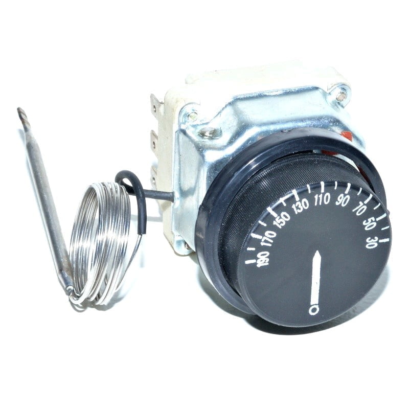 Termostat trifazic reglabil cuptor 30-190°C, capilar inox 900mm, retea 220V-380V