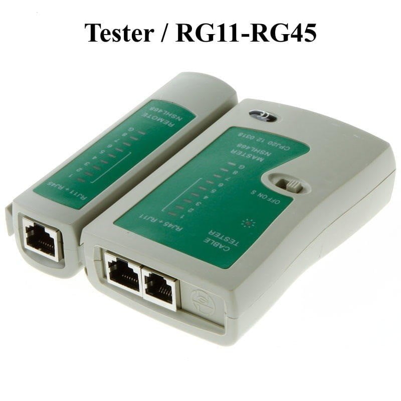 Tester cablu retea UTP TEL cu unitate master si remote, porturi RJ45 si RJ11, LED-uri individuale pe canal