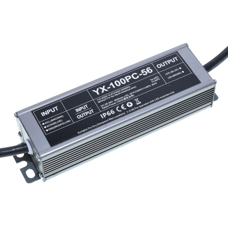 Driver LED 100W, IP66, tensiune intrare 110-320V AC, iesire 26-36V DC, carcasa aluminiu pentru proiectoare