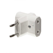 Triplu stecher EURO cu 3 prize, 16A 250V, contacte alama, protectie impamantare, alb