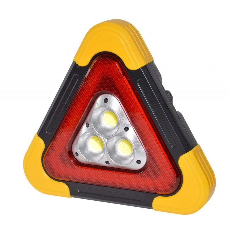 Lampa triunghi auto COB 3 LED-uri albe si 42 LED-uri rosii, reincarcabila solar, portabila