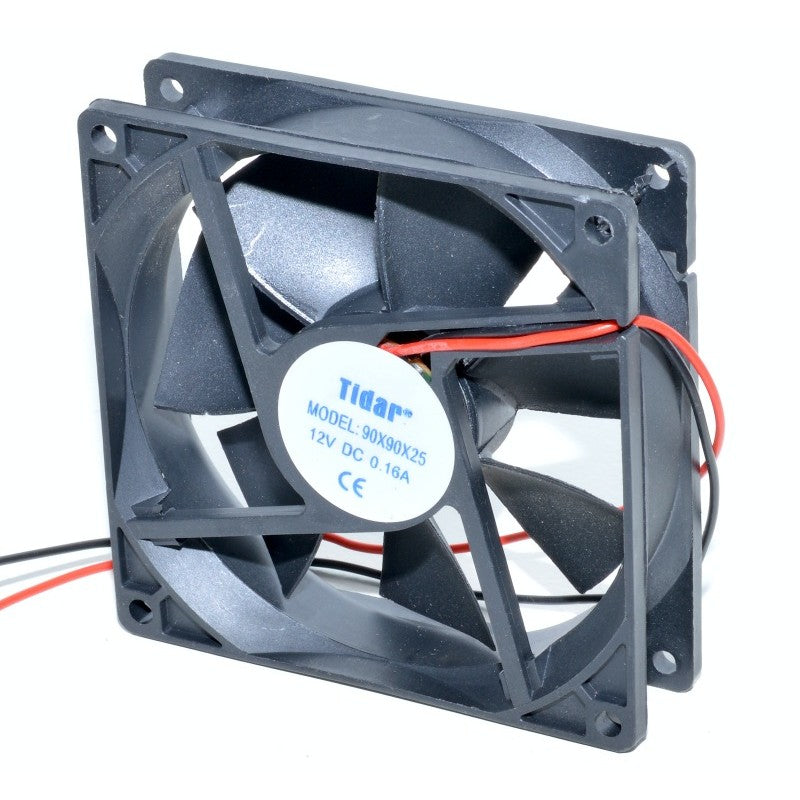 Ventilator axial 12V DC, 90x90x25 mm, 1.9W, racire echipamente electronice, cu 2 fire de conectare