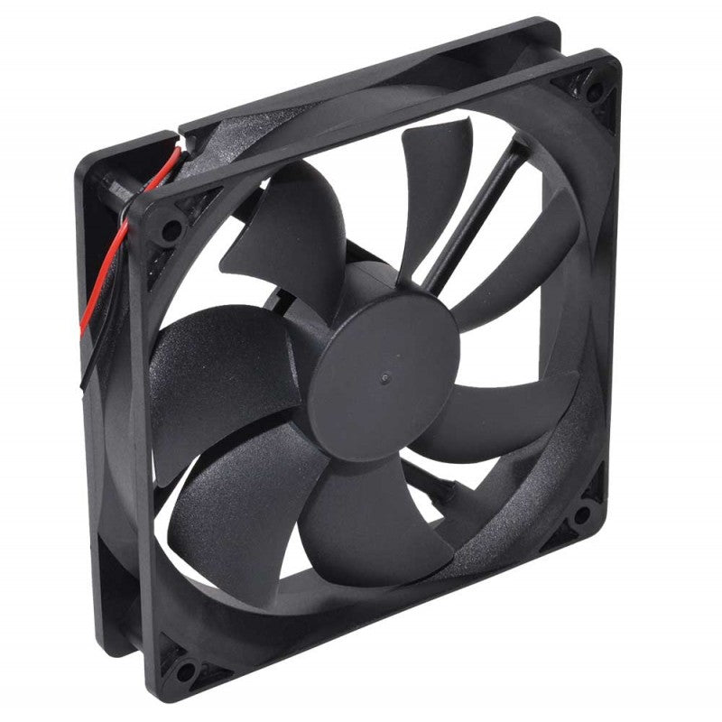 Ventilator axial 120x120mm, vedere din spate cu palete si orificii de montaj