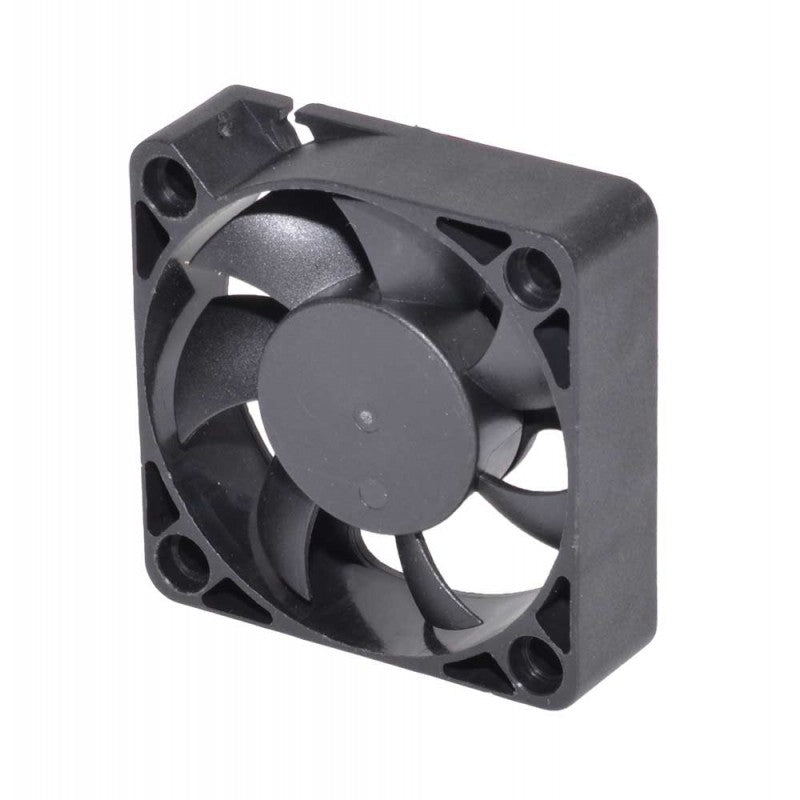 Ventilator axial DC 24V, 1.4W, vedere din spate cu pale si carcasa din plastic negru