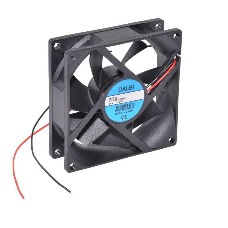 Ventilator axial 24V DC, 80x80x25mm, 1.75W, cu fire de conectare rosu-negru, montaj pe carcasa
