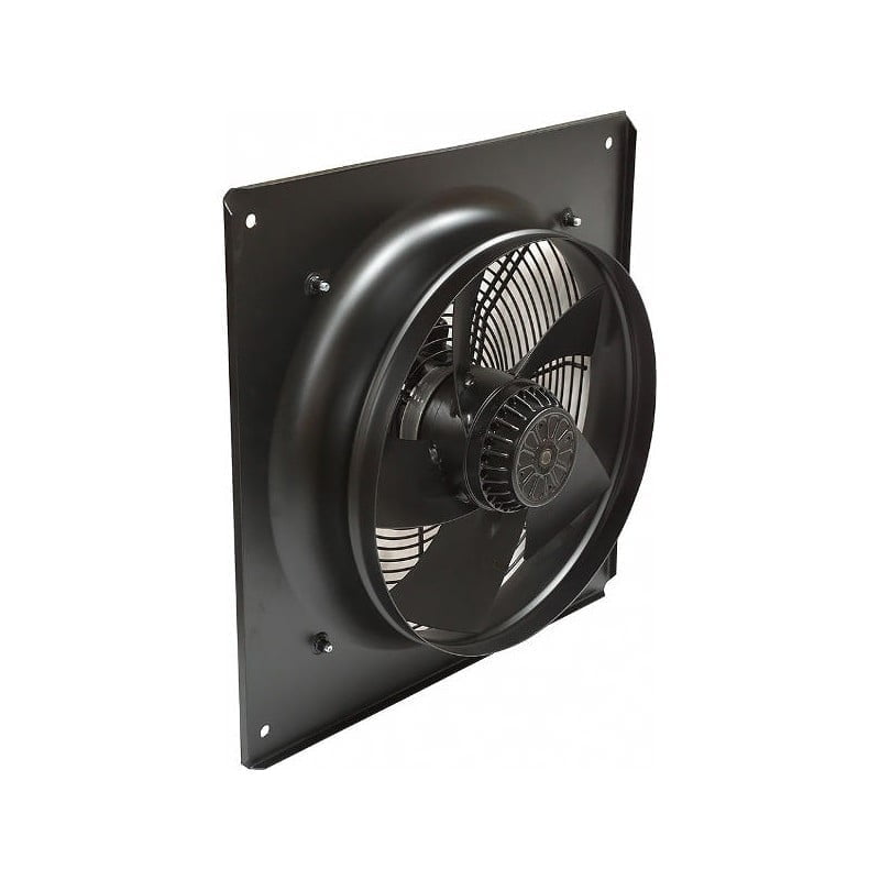 Ventilator axial de perete 138W, 350x350mm, debit 2980 m3/h, carcasa metalica neagra, montaj perete
