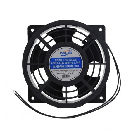Ventilator axial 120x120x38mm, 220V AC, 0.14A, carcasa ABS ignifuga, pentru racire echipamente electrice