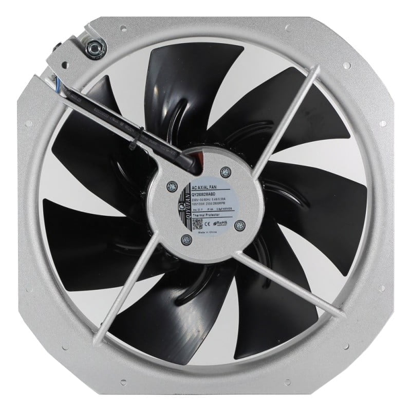 Ventilator axial industrial 280x280x80 mm, 110W, 220V AC, debit 1785 m3/h, carcasa aluminiu octogonala