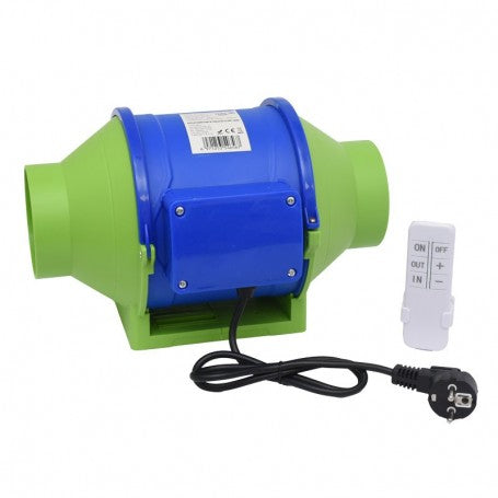 Ventilator in linie bidirectional 100mm cu telecomanda wireless si cablu alimentare cu stecher