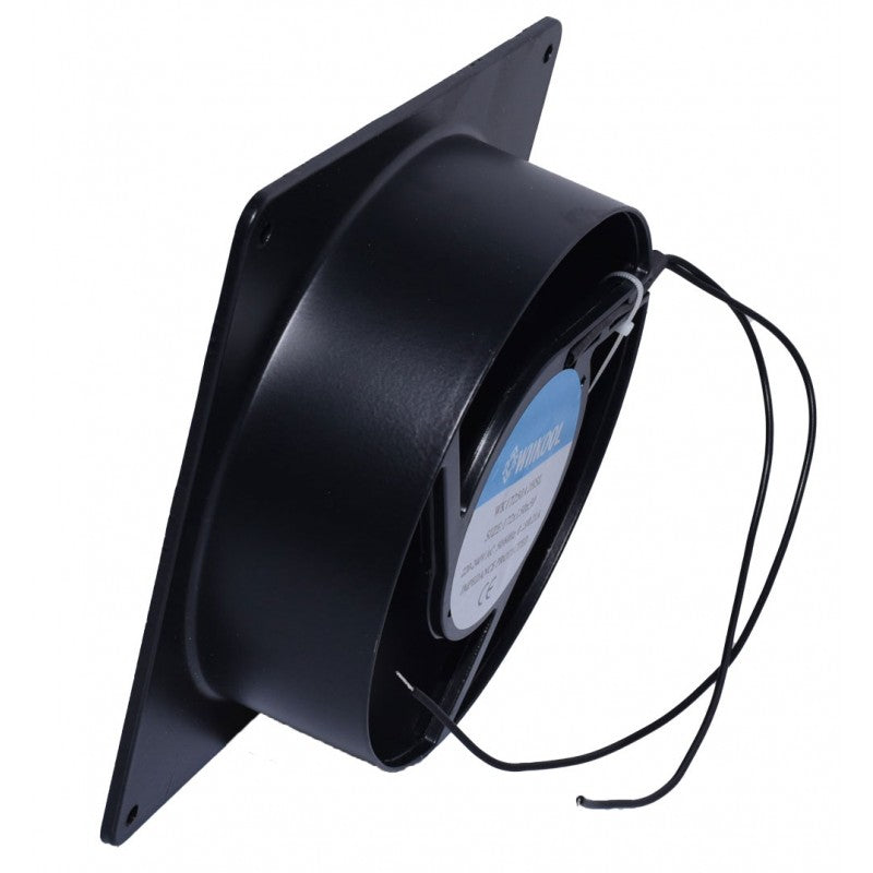 Ventilator industrial 172mm vazut din lateral, adancime 50mm si rama patrata pentru montaj
