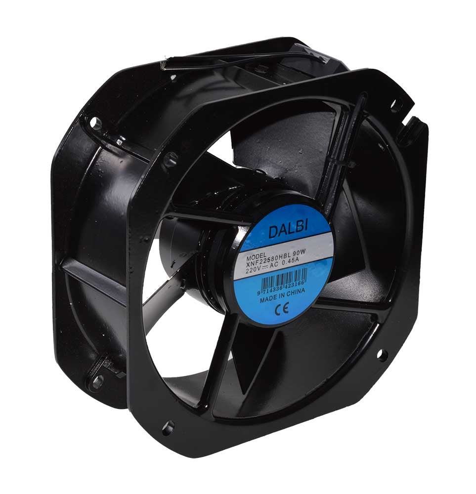Ventilator axial industrial 90W 220V, 225x225x80mm, 3500 RPM, montaj fix cu 4 orificii, carcasa metalica neagra