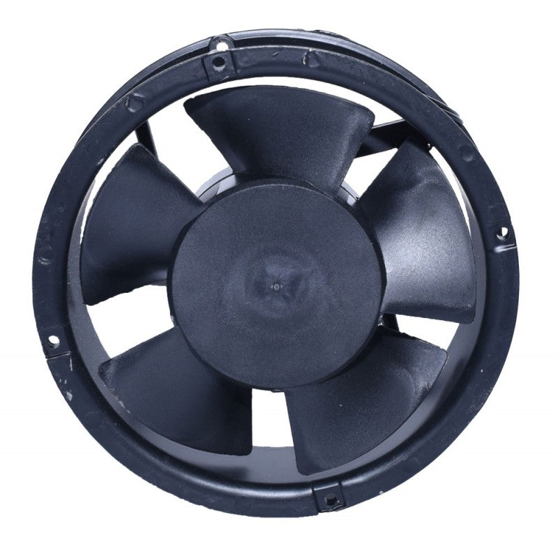 Ventilator axial industrial 172mm vazut frontal, pale din plastic ABS negru si rama cu orificii de fixare
